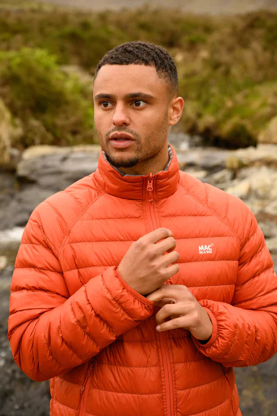 Polar Mens Reversible Down Jacket Burnt Orange Grey