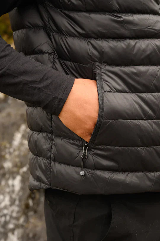 Alpine Mens Packable Down Vest - Black