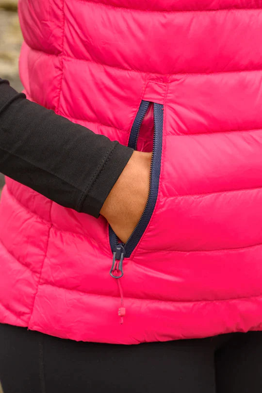 Alpine Ladies Packable Down Vest - Fuchsia