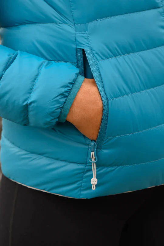 Polar Ladies Reversible Down Jacket - Petrol Soft Grey