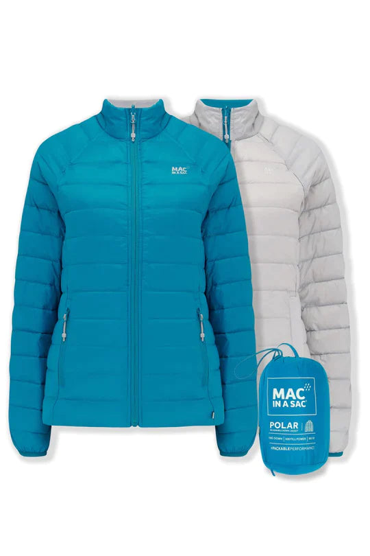 Polar Ladies Reversible Down Jacket - Petrol Soft Grey