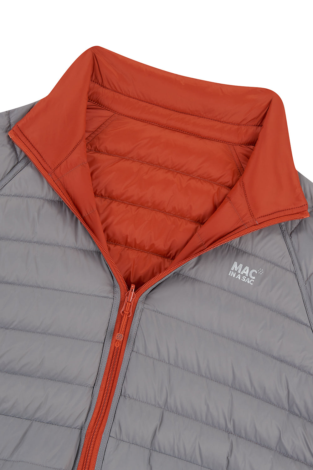 Polar Mens Reversible Down Jacket - Burnt Orange Grey