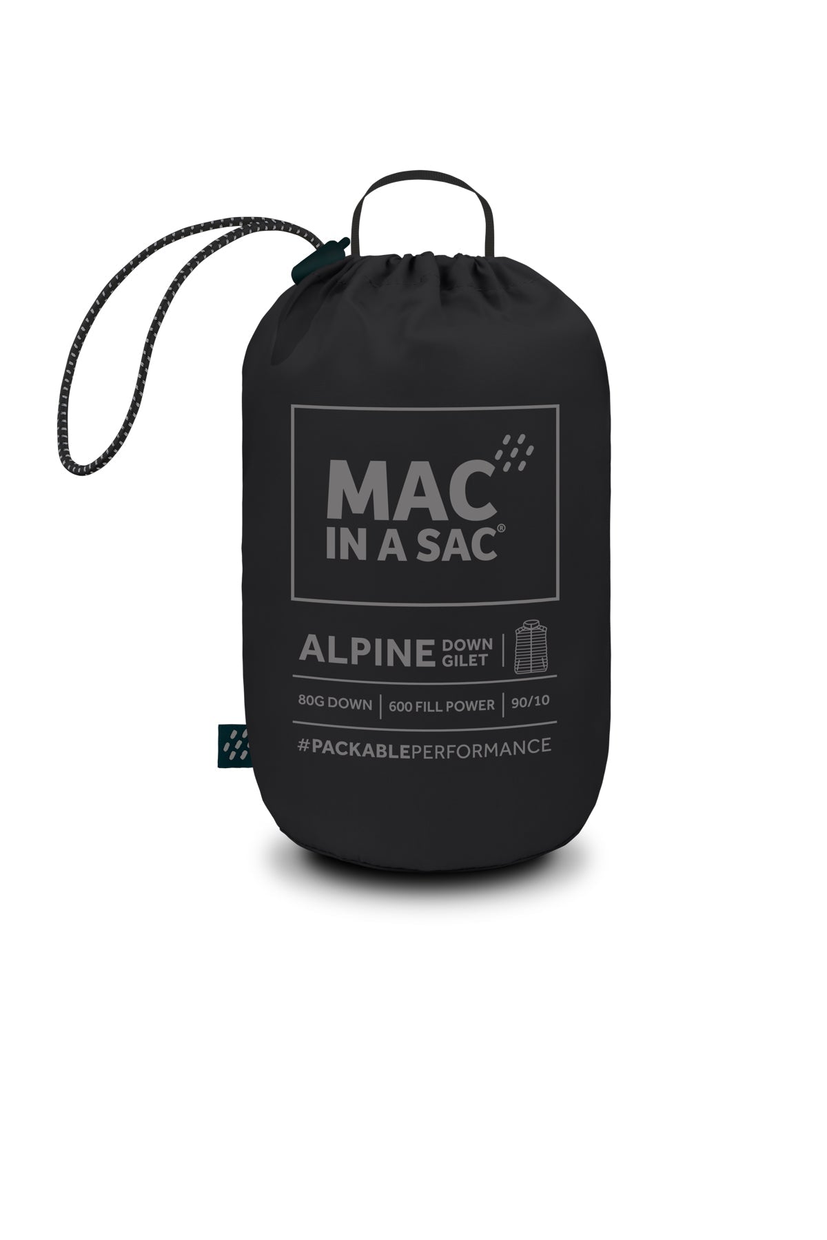 Alpine Mens Packable Down Vest - Black